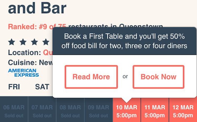 ファーストテーブル予約画面
