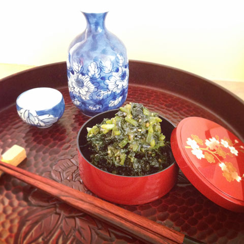 できあがりセロリの葉で常備菜